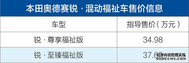 奥德赛锐·混动福祉车上市 售34.98